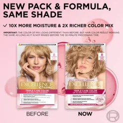 L'Oréal Paris Excellence Creme Permanent Hårfärg 8 Natural Light Blonde