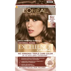 L'Oréal Paris Excellence Universal Nudes Permanent Hårfärg 6U Universal Dark Blonde