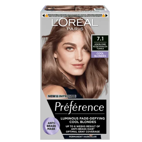 L'Oréal Paris Préférence Cool Blondes Permanent Hårfärg 7.1 Iceland