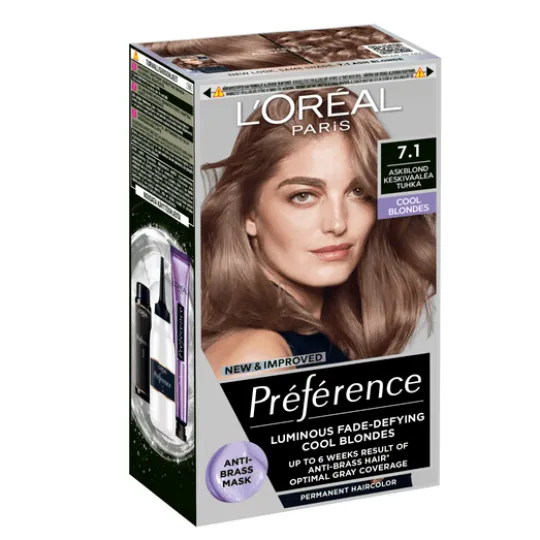 L'Oréal Paris Préférence Cool Blondes Permanent Hårfärg 7.1 Iceland