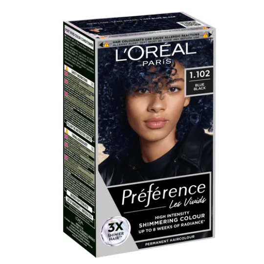 L'Oréal Paris Préférence Vivid Colours Permanent Hårfärg 1.102 Blue Black
