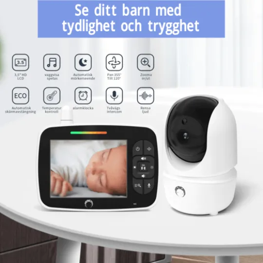 Luna Bambini Baby Monitor Classic med 3,5" färgskärm