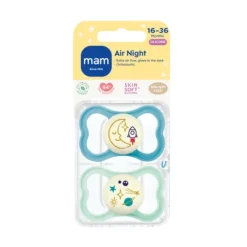 MAM Air Night Silicone 16-36 mån Blue 2-pack
