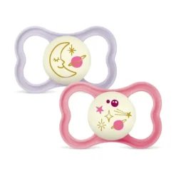 MAM Air Night Silicone 16-36 mån Pink 2-pack
