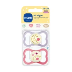 MAM Air Night Silicone 16-36 mån Pink 2-pack