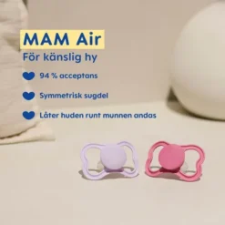 MAM Air Night Silicone 16-36 mån Pink 2-pack
