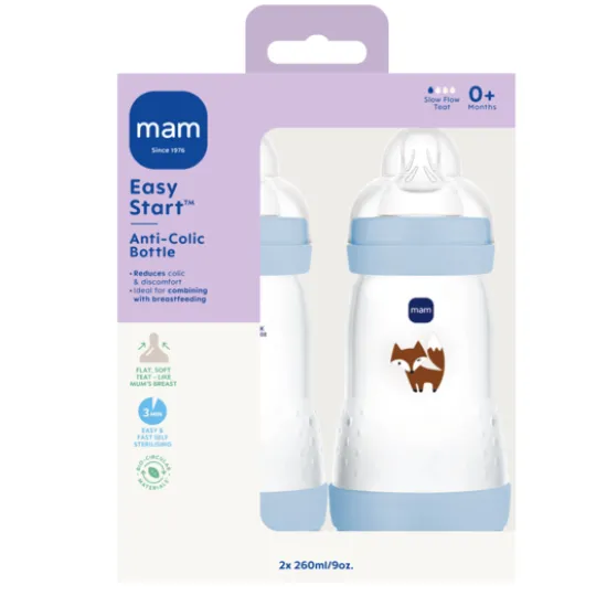 MAM Easy Start Anti-Colic 260 ml Blue 2 st