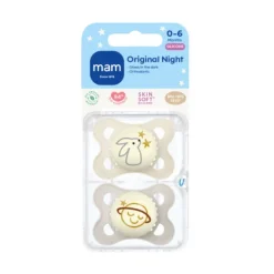 MAM Original Night Silicone 0-6 mån Neutral 2-pack