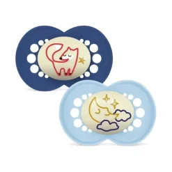 MAM Original Night Silicone 16-36 mån Blue 2-pack