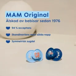 MAM Original Night Silicone 16-36 mån Blue 2-pack