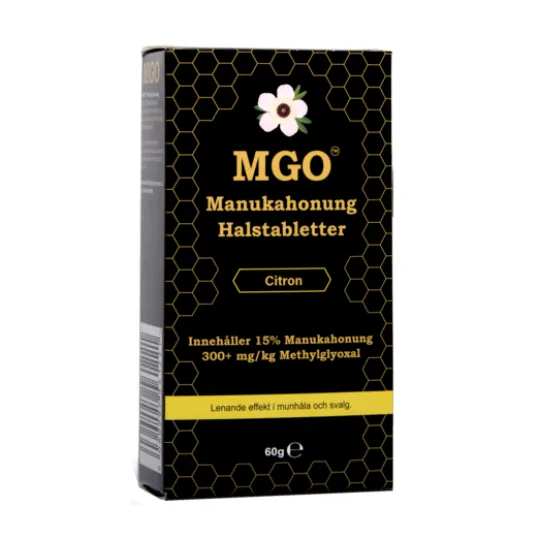 MGO Manukahonung Halstabletter Citron 300+ 60 g