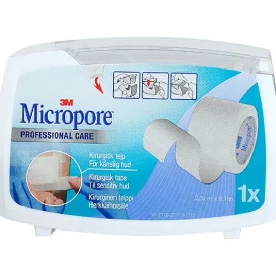 Micropore Tejp Vit 2,5 cm x 9,14 m