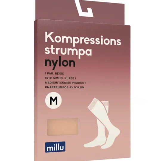 Millu Kompressionsstrumpa Nylon Beige M 1 par