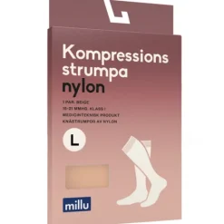 Millu Kompressionsstrumpa Nylon Beige L 1 par