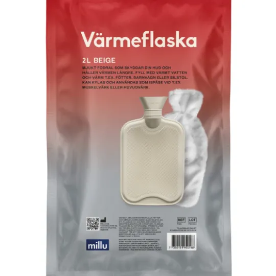 Millu Värmeflaska med Fleece Beige 2 liter