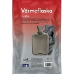 Millu Värmeflaska med Fleece Grå 2 liter