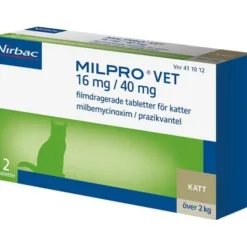 Milpro Vet 16 mg/40 mg Filmdragerade Tabletter för Katter 2 st