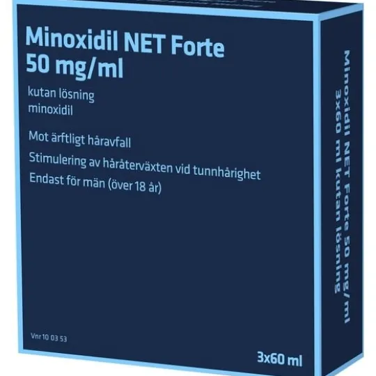 Minoxidil NET Forte 50 mg/ml 3x60 ml kutan lösning