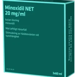 Minoxidil NET 20 mg/ml 3x60 ml kutan lösning