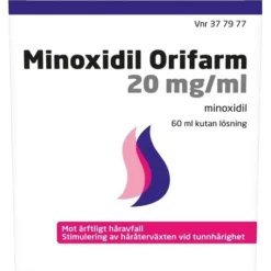Minoxidil Orifarm, kutan lösning 20 mg/ml 60 ml