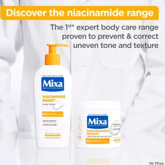 Mixa Niacinamide Bright Moisturizing Anti-Dark Spot Cream för mycket torr & matt hud 400 ml