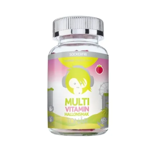 Monkids Multivitamin Sockerfri Tonår Hallon 60 Tuggtabletter