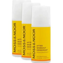 Moss & Noor After Workout Deodorant Fresh Grapefruit 3-pack