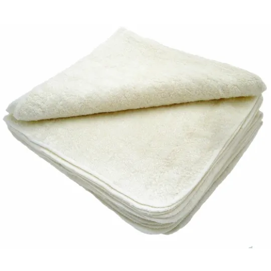 MuslinZ Bamboo Cotton Terry Wipes white 12-pack