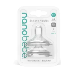 Nanobébé Dinapp 3m+ Medium Flow Anti-kolik 2 st (Till Flexy Silikonflaska)