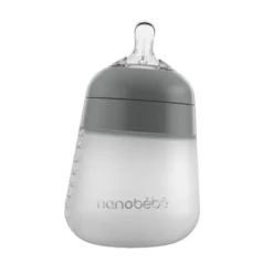 Nanobébé Flexy Silikonflaska Anti-kolik Grå 270 ml
