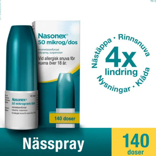 Nasonex, nässpray, suspension 50 mikrogram/dos 140 doser