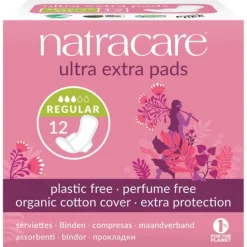 Natracare Ekologiska Bindor Ultra extra normal med vingar, 12 st