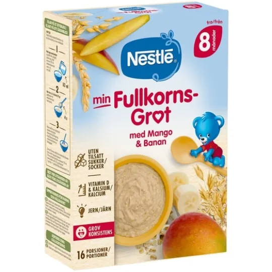Nestlé Mild Fullkornsgröt med Mango & Banan 8m 410 g