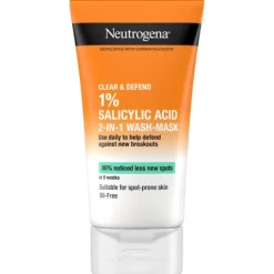 Neutrogena® Clear & Defend 1 % Salicylic Acid 2-in-1 Wash-Mask 150 ml