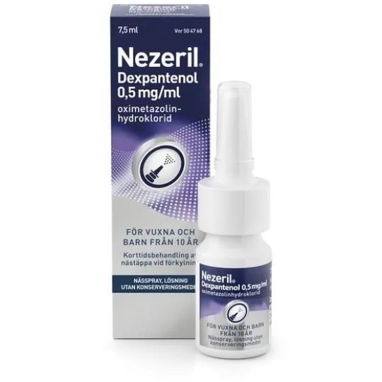 Nezeril Dexpantenol 0,5 mg/ml nässpray 7,5 ml - utan konserveringsmedel