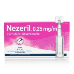 Nezeril, näsdroppar, lösning i endosbehållare 0,25 mg/ml 2 x 10 x 0,1 ml