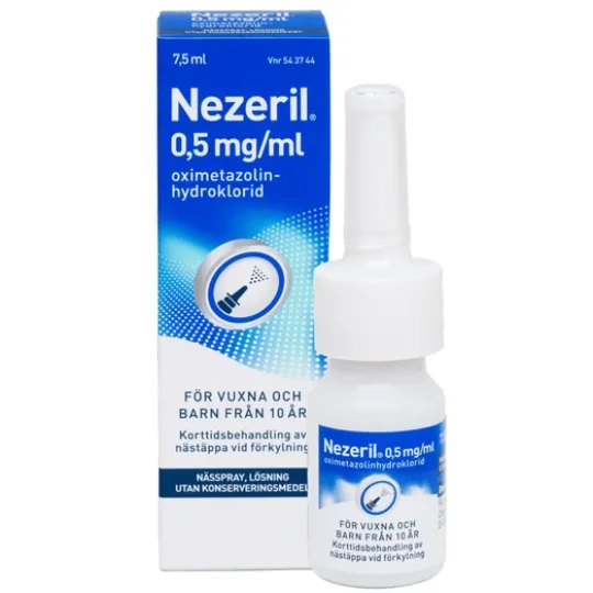 Nezeril Nässpray, Lösning 0,5 mg/ml 7,5 ml - utan konserveringsmedel
