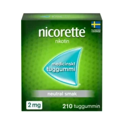Nicorette, medicinskt tuggummi 2 mg 210 st