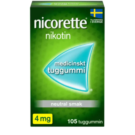 Nicorette, medicinskt tuggummi 4 mg 105 st