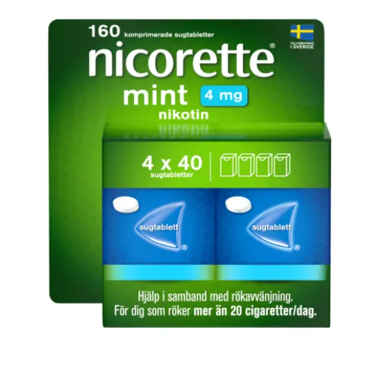 Nicorette Mint Komprimerad Sugtablett 4 mg 160 st