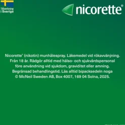 Nicorette Pepparmint, munhålespray, lösning 1 mg/spray 2 x 150 doser