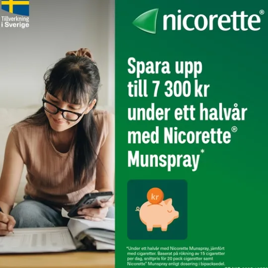 Nicorette Pepparmint, munhålespray, lösning 1 mg/spray 2 x 150 doser