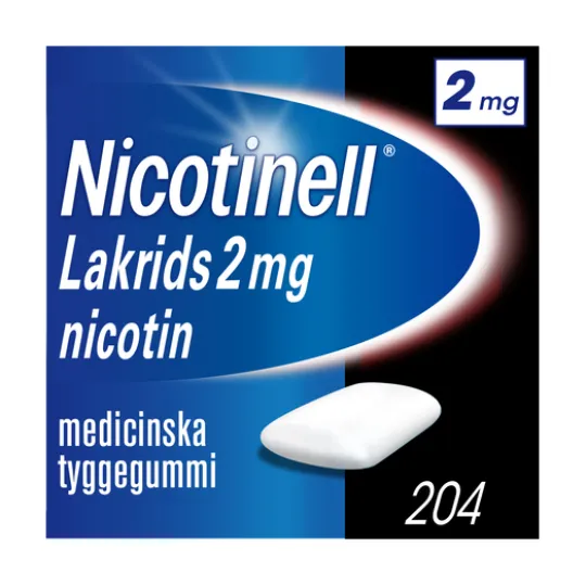 Nicotinell Lakrits medicinskt tuggummi 2 mg 204 st