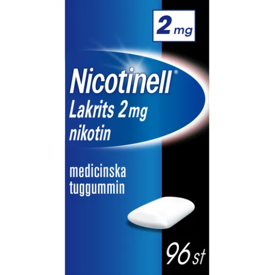 Nicotinell Lakrits medicinskt tuggummi 2 mg 96 st