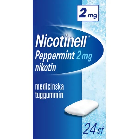 Nicotinell Peppermint medicinskt tuggummi 2 mg 24 st