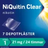 NiQuitin Clear, depotplåster 21 mg/24 timmar 7 st