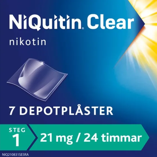 NiQuitin Clear, depotplåster 21 mg/24 timmar 7 st