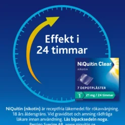 NiQuitin Clear, depotplåster 21 mg/24 timmar 7 st