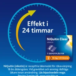 NiQuitin Clear, depotplåster 14 mg/24 timmar 7 st
