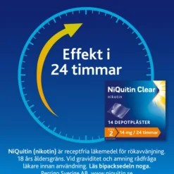 NiQuitin Clear 14 mg/24 timmar 14 styck Depotplåster